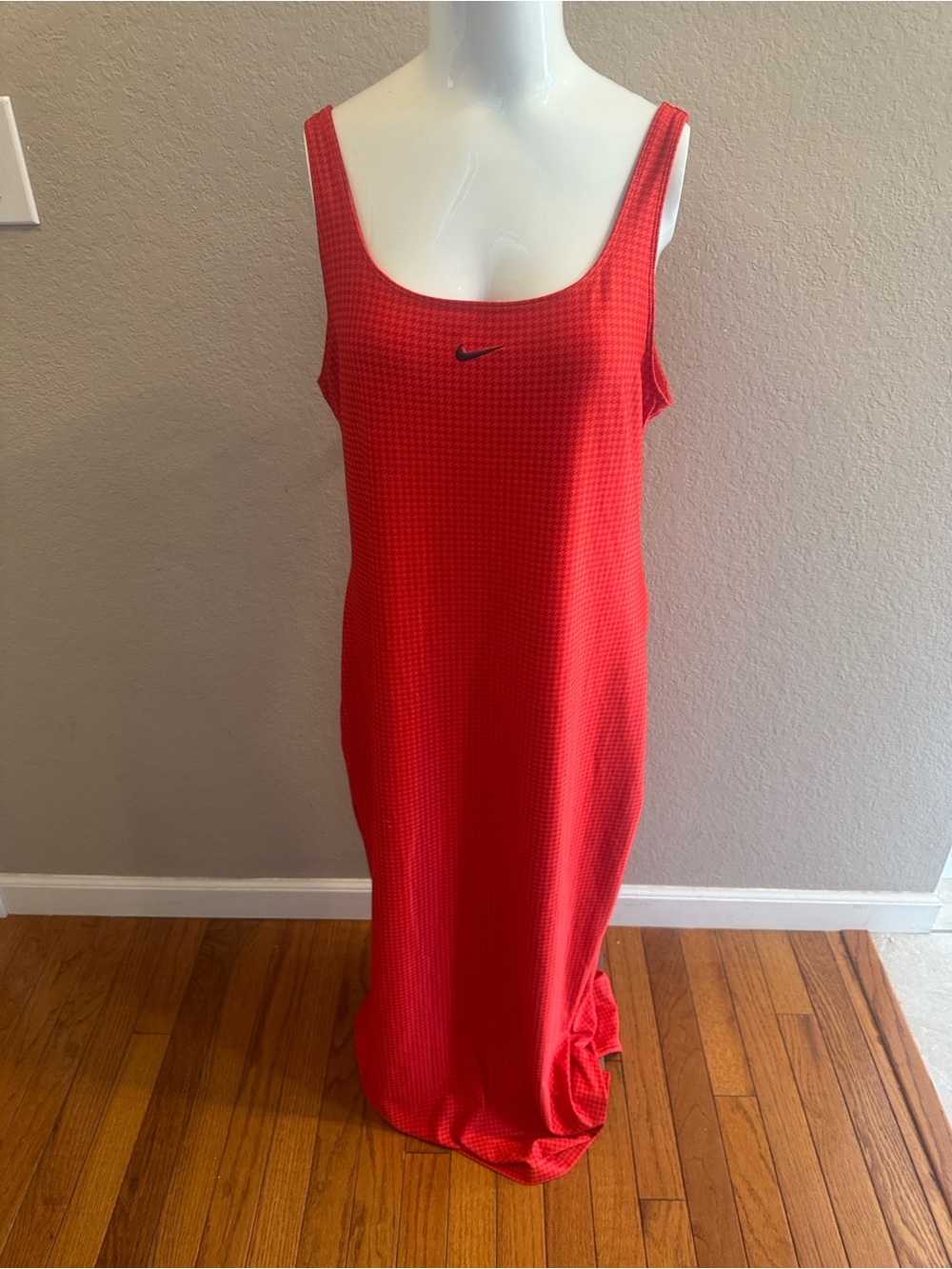 Nike Red Waffle Knit Tank‎ Maxi Dress